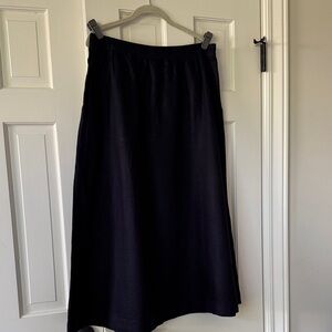 Boden Dark Navy Linen Midi Skirt